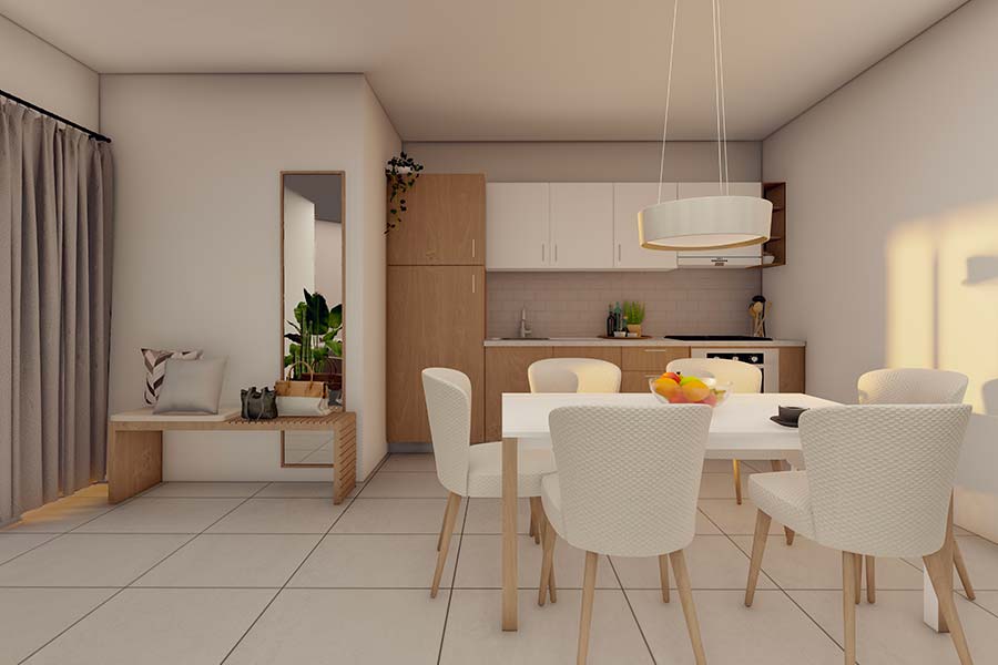 Cucina - Quadrilocale con giardino - Avenida Suites