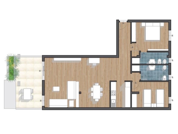 Planimetria - appartamento Premium Plus con vista panoramica - Halos Casa Resort