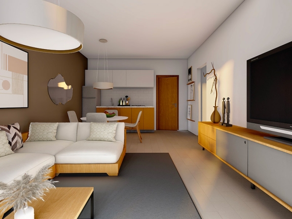 soggiorno con cucina trilocale plus terzo piano vista oceano - Avenida Suites